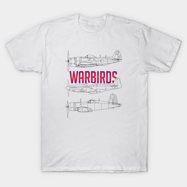 Blueprint Squadron: Legendary Warbirds T-Shirt by Blue Gingko Designs LLC